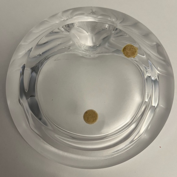 Lalique France Crystal Lion Head Ashtray - Picture 2 of 4